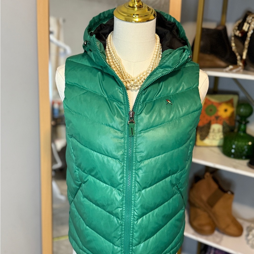 Arnold Palmer Women's Green With Hoodie Puffer Vest Size XS youth large golf